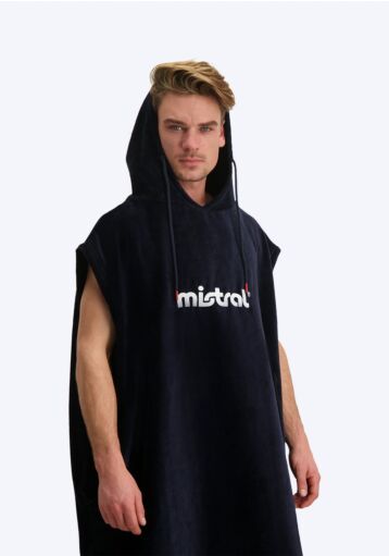 Mistral Mallorca Poncho Change Robe - Navy poncho's hoody 100% Terry cotton poncho navy blue front hoody