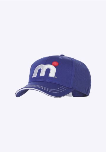 Mistral Cool Dry Peaked Cap - Blue beanies & caps white red logo blue front