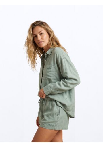 Melanie Linen Shorts - Sage Green