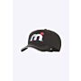 Mistral Cool Dry Peaked Cap - Black beanies & caps white red logo black front