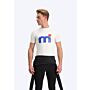 Mistral Short Sleeve Lycra Orlando Men - White lycra's blue red logo white front
