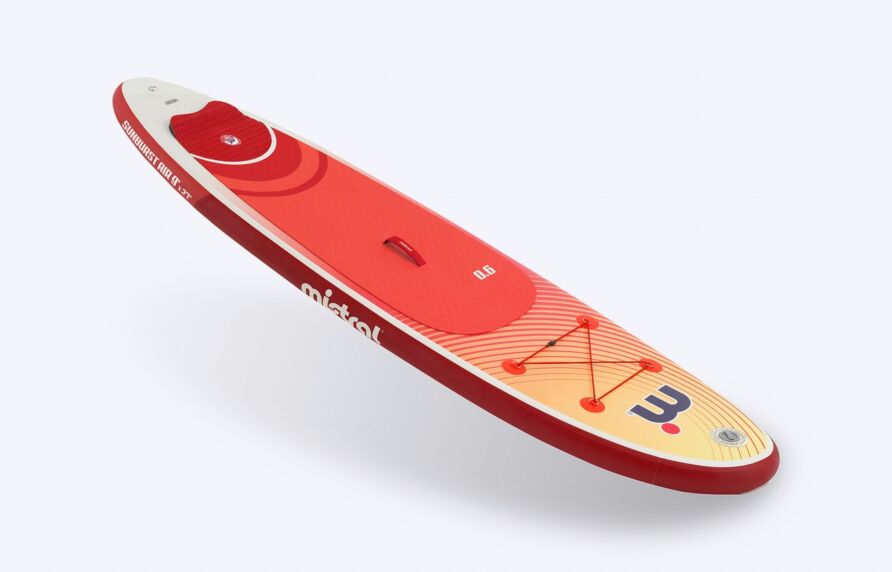 Mistral SUNBURST AIR 9'0 INFLATABLE - SUP / JUNIORS / SPACE SAVING - SET Inflatable SUP board junior Red orange front and side
