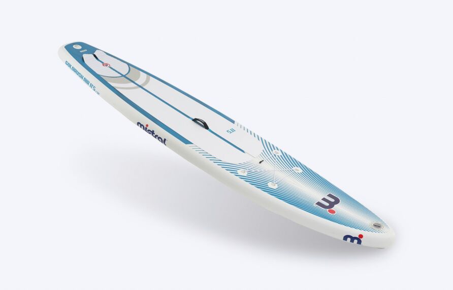 Mistral GOLD RUSH AIR 11'5 INFLATABLE - SUP CRUISING / TOURING - SET Inflatable SUP board Blue white front and side