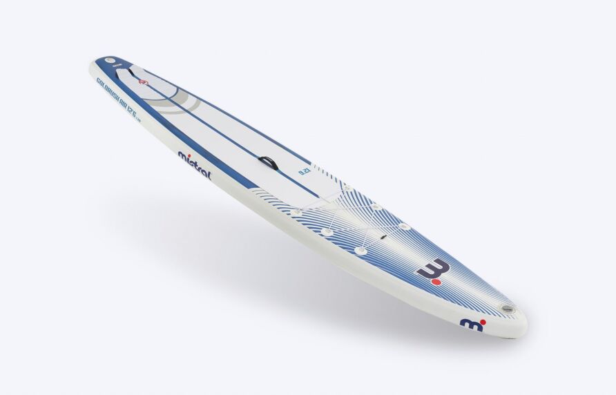 Mistral GOLD RUSH AIR 12'6 INFLATABLE - SUP CRUISING / TOURING - SET Inflatable SUP board Blue white front and side