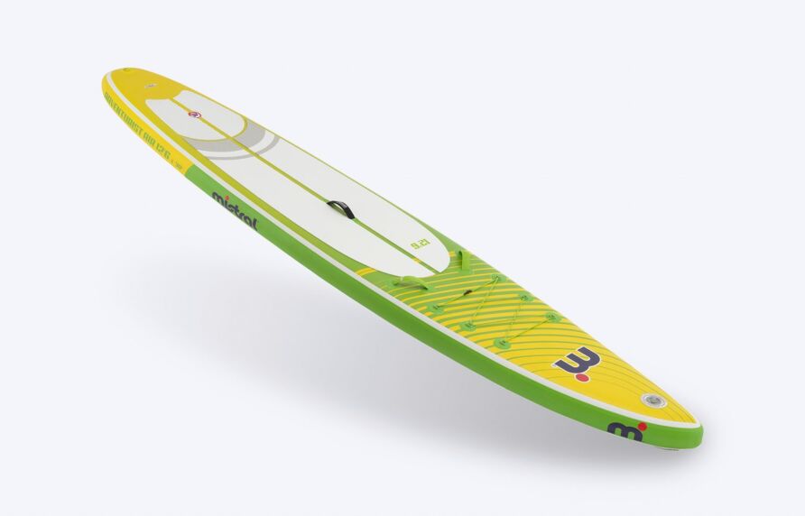 Mistral ADVENTURIST AIR 12'6 INFLATABLE - SUP CRUISING / TOURING - SET Inflatable SUP board Green yellow front and side