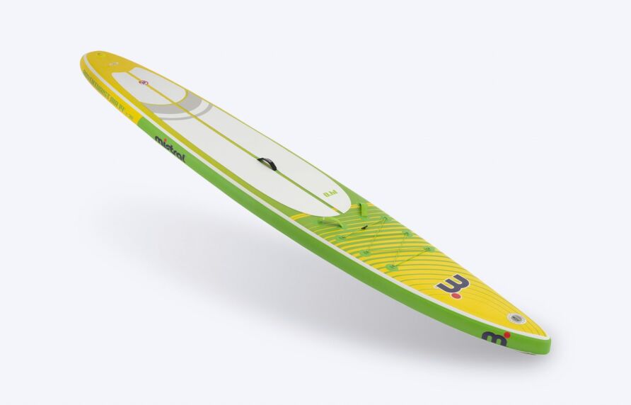 Mistral ADVENTURIST AIR 14' INFLATABLE - SUP CRUISING / TOURING - SET Inflatable SUP board Green yellow front and side