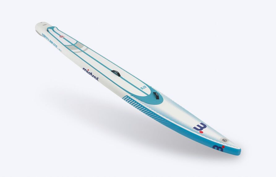 Mistral VORTEX AIR 12'6 X 20.5" INFLATABLE - JUNIOR SUP / RACE Inflatable SUP board Blue white front and side