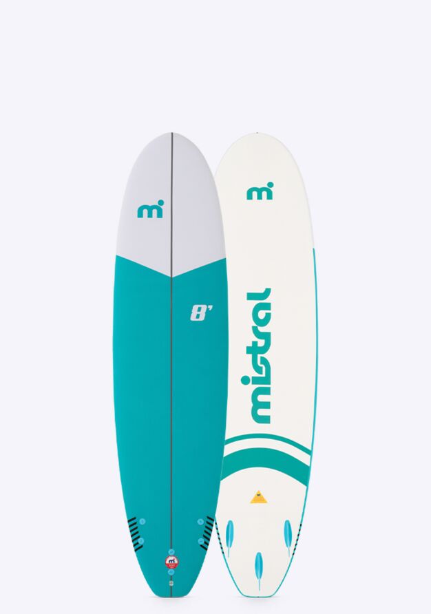 Mistral  Bahia 8'0 Soft Top mini mal surfboard softboard surf board mint front and back