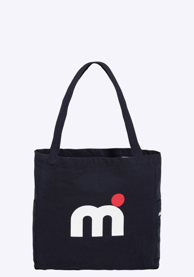 Mistral Canvas Bag Ameland bags white red logo navy blue front