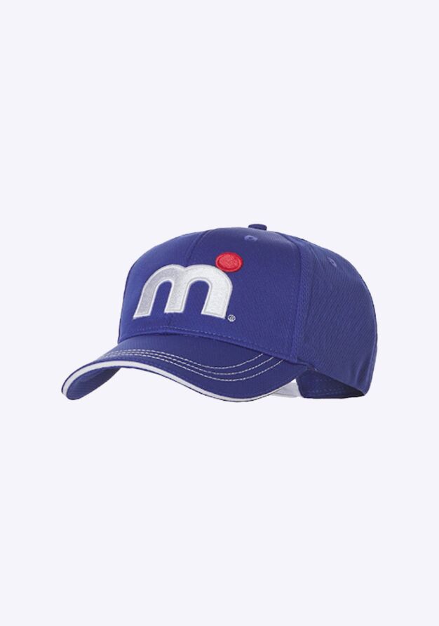 Mistral Cool Dry Peaked Cap - Blue beanies & caps white red logo blue front
