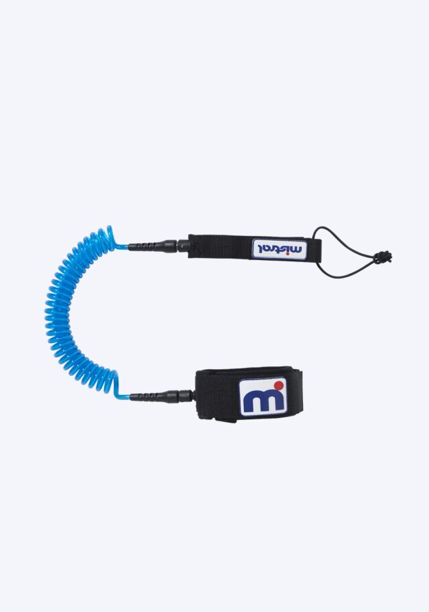 Mistral 8' Coiled knee leash  SUP Accessoires Windsurf accessoires  black blue front