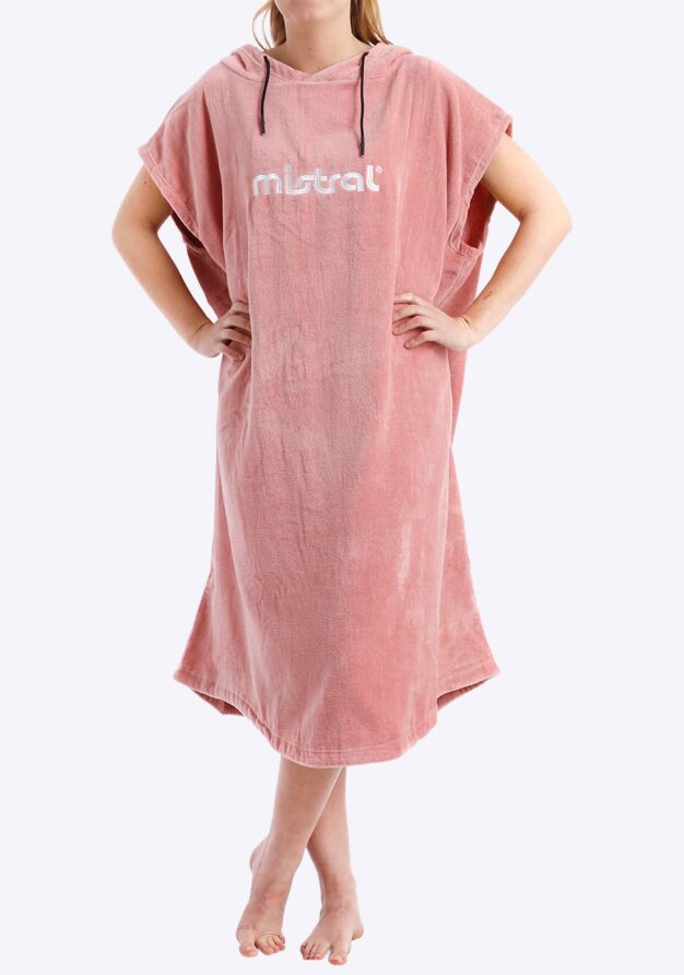 Mistral Mallorca Poncho Change Robe - Pink poncho's hoody 100% Terry cotton poncho pink front