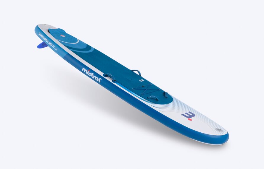 Mistral SUNBURST AIR 11'0 INFLATABLE - SUP / WINDSURF / WINGSURF - SET Inflatable SUP board Blue white front and side