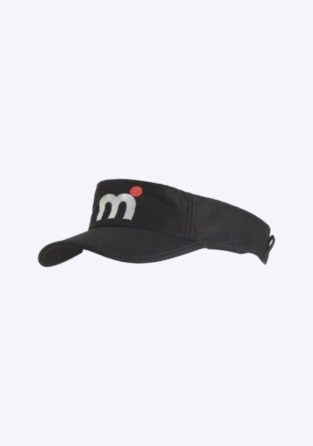 Mistral Cool Dry Peaked Sunvisor - Black beanies & caps white red logo black front