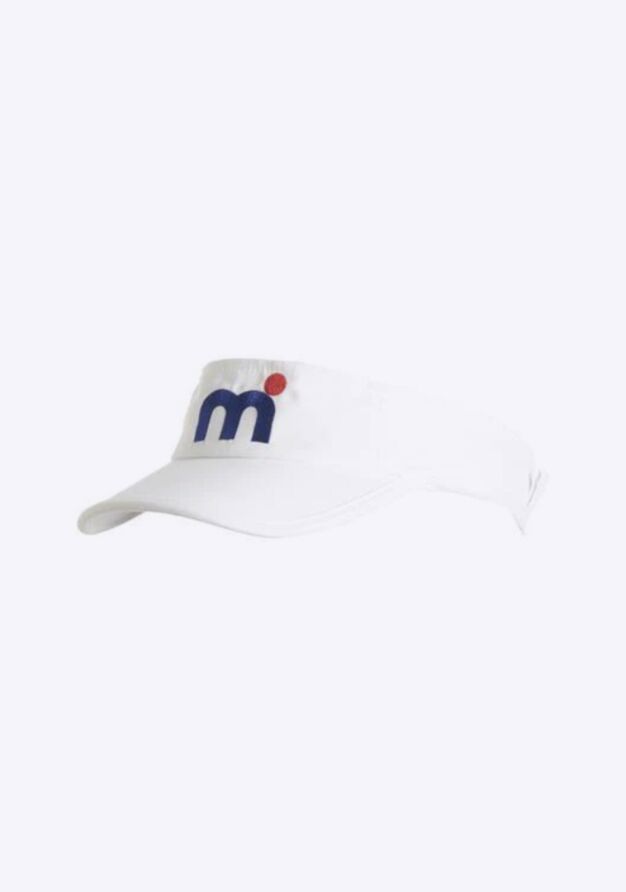 Mistral Cool Dry Peaked Sunvisor - White beanies & caps blue red logo white front